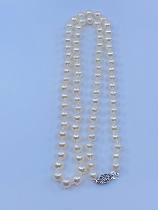 24” 6.5-7mm Akoya Pearl strand with 14kt White gold clasp