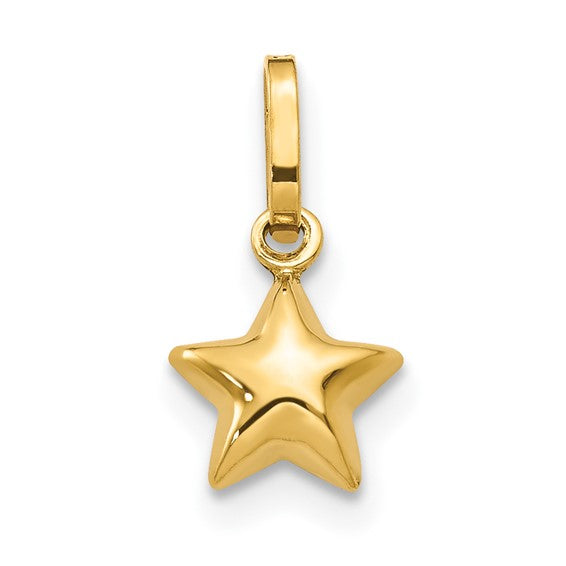 14k 3D Puffed Star Charm