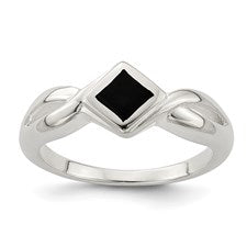 Sterling Silver Square Onyx Ring