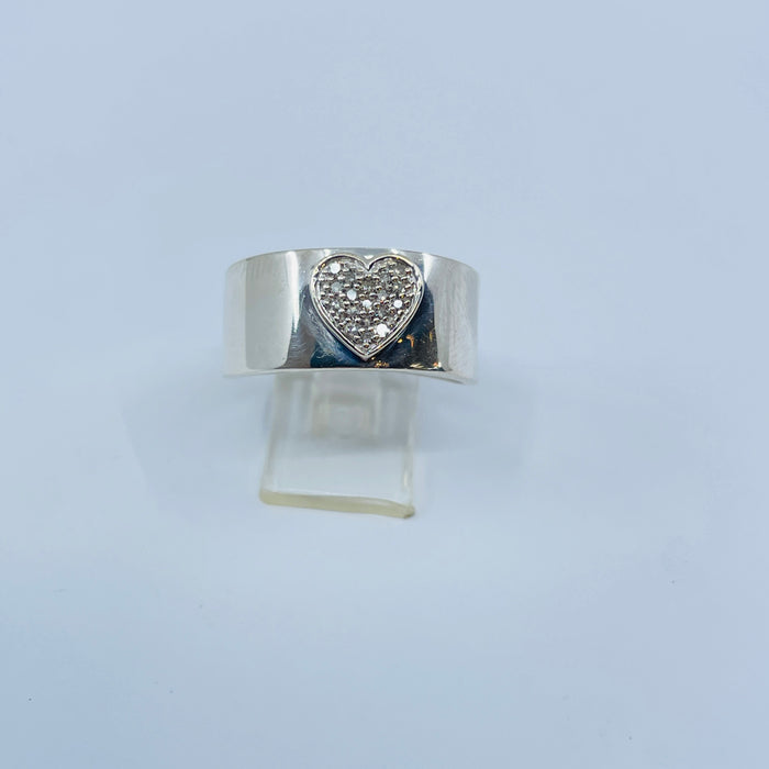 Sterling Silver diamond heart Ring