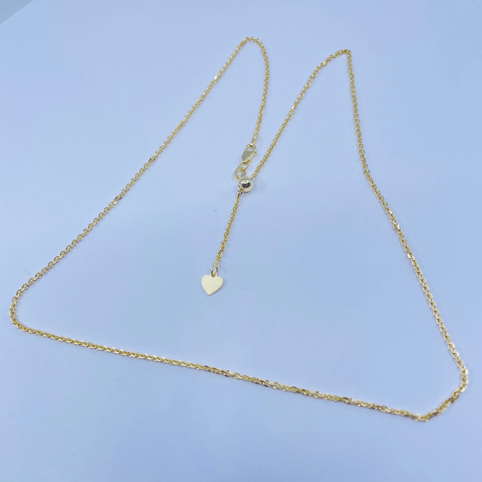 Sterling Silver adjustable 22” gold tone chain