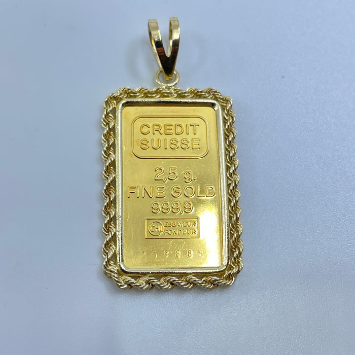 2.5g Gold Bar Pendant