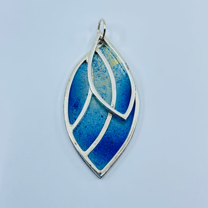 Sterling Silver Blue Enamel Pendant