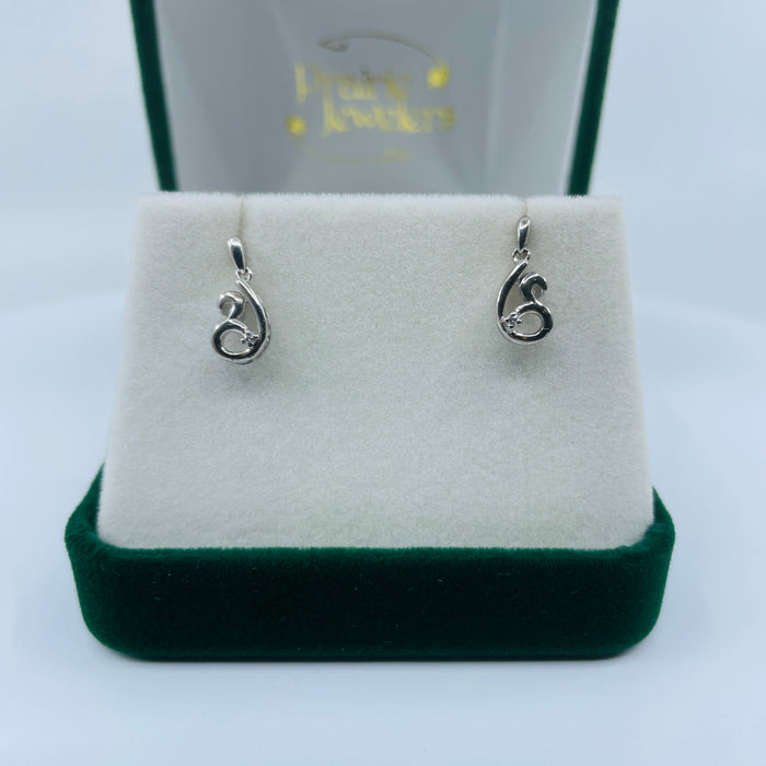 Sterling Silver diamond earrings